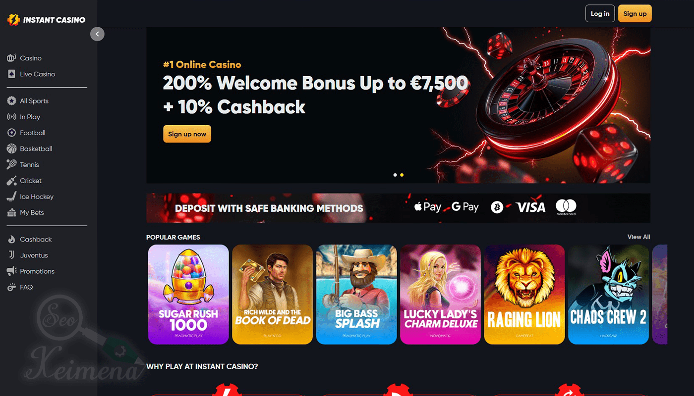 Instant crypto casino bonus